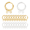 40Pcs 2 Color 2-hole Rack Plating Eco-friendly Brass Huggie Hoop Earring Findings KK-FH0006-63-1