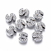 Alloy Initial Slide Charms with Grade A Rhinestones ALRI-R032-S-FF-1