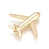 Brass Micro Pave Cubic Zirconia Airliner Beads X-ZIRC-L078-005G-NR-2