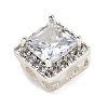 Brass Micro Pave Cubic Zirconia Beads KK-D408-11S-06A-2