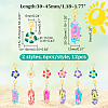 Summer Theme Plumeria Flower & Flip Flops Pendant Stitch Markers HJEW-AB00407-2