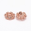 CZ Brass Micro Pave Cubic Zirconia Flower Bead Caps ZIRC-L003-8mm-01-3