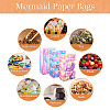 12Pcs 3 Styles Folding Mermaid Tail Print Paper Candy Gift Bags ABAG-TA0001-34-9