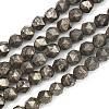 Natural Gold Pyrite/Golden Pyrite Beads Strands G-G458-I01-6mm-2