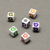 Large Hole Colorful Acrylic Letter European Beads SACR-Q104-02G-1