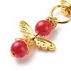 Baking Paint Crackle Glass Round Beads Angel Pendant Decorations HJEW-JM00733-4