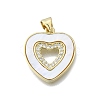 Brass Micro Pave Cubic Zirconia Pendants KK-V010-05G-03-1