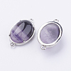 Brass Natural Chevron Amethyst Links connectors G-E398-03J-1