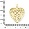 Brass Micro Pave Clear Cubic Zirconia Pendants KK-S510-31G-04-3