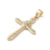 Brass Micro Pave Clear Cubic Zirconia Pendants KK-A212-09A-G-2