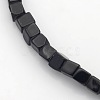 Cube Natural Black Stone Beads Strands X-G-P057-01-3