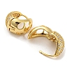 Brass Micro Pave Clear Cubic Zirconia Thick Hoop Earrings EJEW-Q785-07G-2