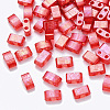 2-Hole Baking Painted Transparent Glass Seed Beads SEED-S031-M-254-1