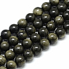 Natural Golden Sheen Obsidian Beads Strands G-S150-20-4mm-1