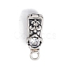 Brass Micro Pave Cubic Zirconia Donut Bails ZIRC-NH0001-02AS-1