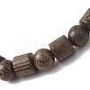 Natural Wenge Wood Beaded Stretch Bracelets for Women Men BJEW-JB13486-4