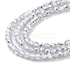 Transparent Electroplate Glass Beads Strands GLAA-H021-01A-HP06-4
