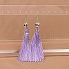 Zinc Alloy Polyester Skull Tassel Dangle Earrings FS-WG69CBD-02-1