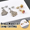 20Pcs 2 Colors Brass Ear Nuts KK-YW0004-63-3