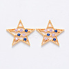Brass Micro Pave Cubic Zirconia Filigree Joiners KK-T049-062G-NF-1