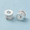 Rack Plating Brass Micro Pave Cubic Zirconia European Beads KK-F866-09S-1