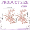 2Pcs Flower Polyester with Plastic Pearl Embroidery Sew on Cloth Patches PATC-HY0002-03A-2