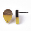 Resin & Walnut Wood Stud Earring Findings MAK-N032-002A-B06-5