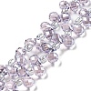 Electroplate Transparent Glass Beads Strands EGLA-P052-01A-PL04-1