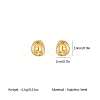 Irregular Oval 304 Stainless Steel Stud Earrings for Women AM9832-5