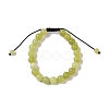 8mm Round Natural Lemon Jade Braided Bead Bracelets BJEW-C067-01B-02-2