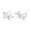 Left and Right Brass Pave Clear Cubic Zirconia Stud Earring Findings LS-KK-F875-02P-1