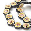 Handmade Porcelain Flower Beads Strands PORC-G006-14B-3