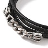 Braided Microfiber Leather Multi-strand Bracelets BJEW-B096-21A-2