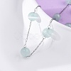 304 Stainless Steel Cat Eye Round Beads Handmade Chain Necklaces for Women NJEW-C073-01P-05-2