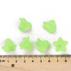 Green Frosted Transparent Acrylic Flower Beads X-PLF018-05-4