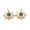 Brass Micro Pave Clear Cubic Zirconia Pendants ZIRC-E006-04G-05-2