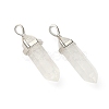 2Pcs Natural Quartz Crystal Double Terminated Pointed Pendants G-YW0002-05F-3