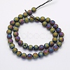 Electroplate Natural Druzy Agate Beads Strands G-G708-6mm-07-2