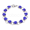 304 Stainless Steel and Glass Link Chain Bracelets for Women GL-T001-01A-3