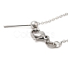 Non-Tarnish 304 Stainless Steel Cable Chain Necklace for Women NJEW-G104-03P-3