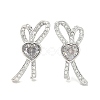 Rack Plating Brass Micro Pave Clear Cubic Zirconia Stud Earrings for Women EJEW-M260-18P-1