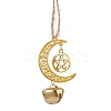 3Pcs 3 Colors Alloy Moon with Star Pendant Decoration HJEW-JM02415-3