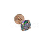 304 Stainless Steel Colorful Synthetic Opal Threadless Labrets For Women Men WGF4990-49-1