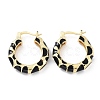 Ring Rack Plating Brass Enamel Hoop Earrings for Women KK-Z038-10G-1