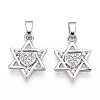 Brass Micro Pave Cubic Zirconia Pendants KK-T070-60P-1