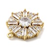 Brass Micro Pave Clear Cubic Zirconia Pendants KK-L228-10G-2