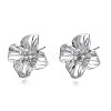 Brass Stud Earring Findings KK-N232-337A-01P-3