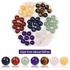56Pcs 7 Styles Natural Green Aventurine & Lapis Lazuli & Rose Quartz & Carnelian & Tiger Eye &  Malaysia Jade & Yellow Jade Round Beads G-YW0002-61A-1
