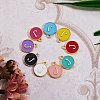 120Pcs 12 Colors Golden Plated Alloy Charms ENAM-SZ0001-64J-4