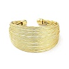 Brass Multi Lines Cuff Bangles BJEW-D039-01G-2